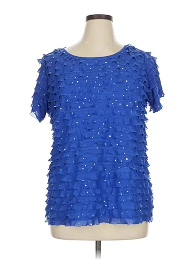 Pre-owned Notations Short Sleeve Blouse In Blue