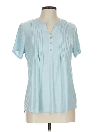 Pre-owned Notations Short Sleeve Blouse In Blue