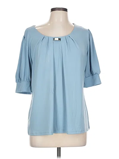Pre-owned Notations Short Sleeve Blouse In Blue