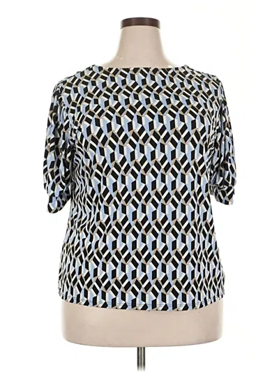 Pre-owned Notations Short Sleeve Blouse In Blue