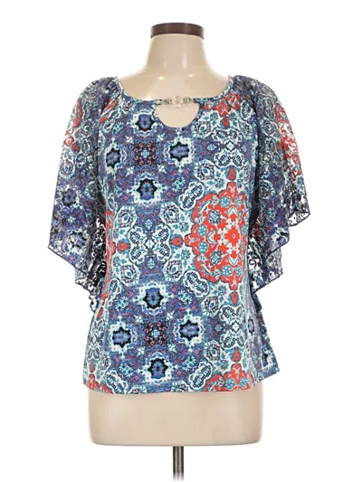 Pre-owned Notations Short Sleeve Blouse In Blue
