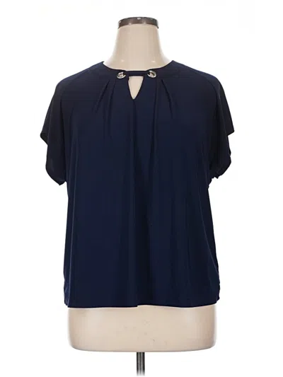 Pre-owned Notations Short Sleeve Blouse In Blue