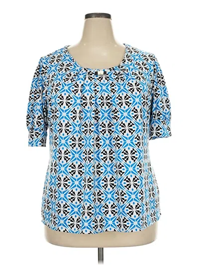 Pre-owned Notations Short Sleeve Blouse In Blue