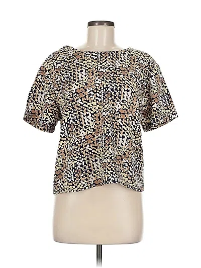 Pre-owned Notations Short Sleeve Blouse In Brown