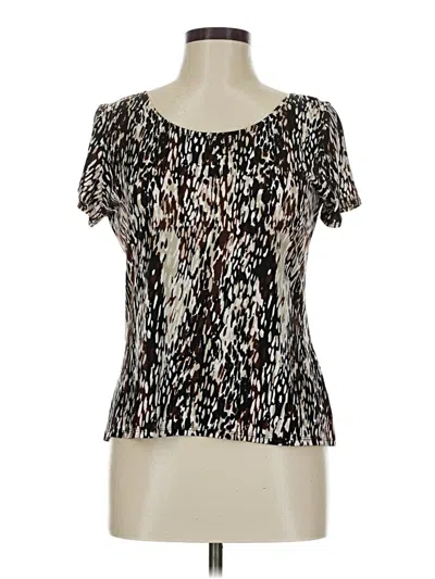 Pre-owned Notations Short Sleeve Blouse In Brown