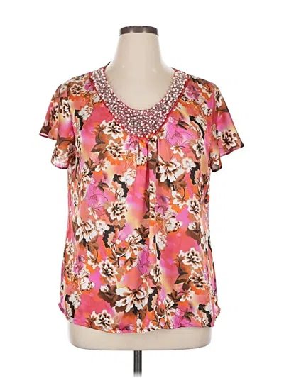 Pre-owned Notations Short Sleeve Blouse In Pink
