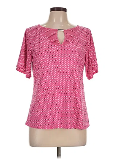 Pre-owned Notations Short Sleeve Blouse In Pink