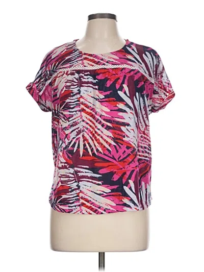 Pre-owned Notations Short Sleeve Blouse In Pink