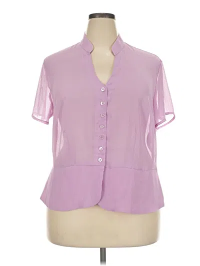 Pre-owned Notations Short Sleeve Blouse In Purple