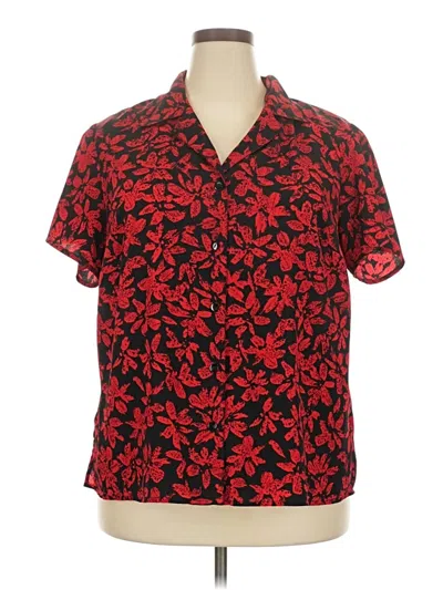 Pre-owned Notations Short Sleeve Blouse In Red