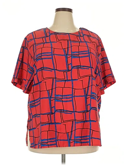 Pre-owned Notations Short Sleeve Blouse In Red