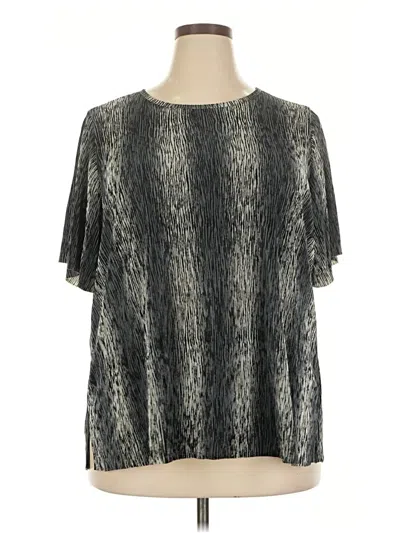 Pre-owned Notations Short Sleeve Blouse In Silver