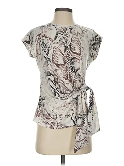 Pre-owned Notations Short Sleeve Blouse In Silver