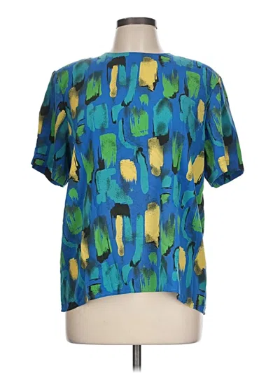 Pre-owned Notations Short Sleeve Blouse In Teal