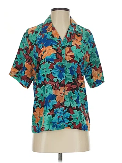 Pre-owned Notations Short Sleeve Blouse In Teal