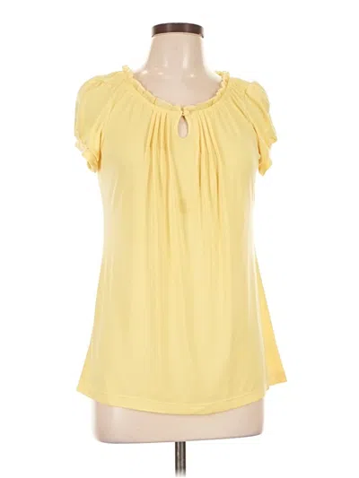 Pre-owned Notations Short Sleeve Blouse In Yellow