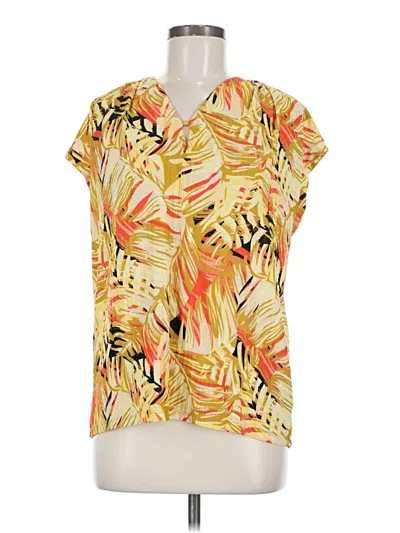 Pre-owned Notations Short Sleeve Blouse In Yellow
