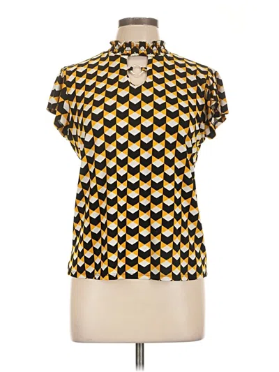 Pre-owned Notations Short Sleeve Blouse In Yellow