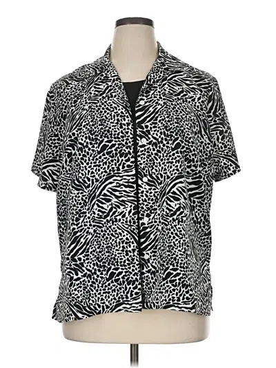 Pre-owned Notations Short Sleeve Button Down Shirt In Black
