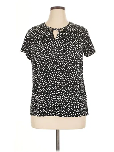 Pre-owned Notations Short Sleeve Henley Shirt In Black