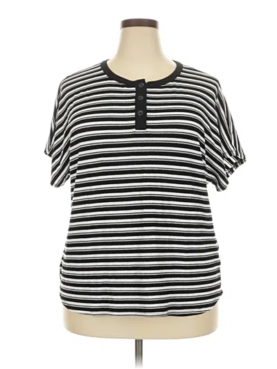 Pre-owned Notations Short Sleeve Henley Shirt In Gray