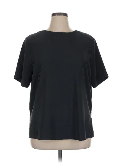 Pre-owned Notations Short Sleeve Top Black Crew Neck Tops