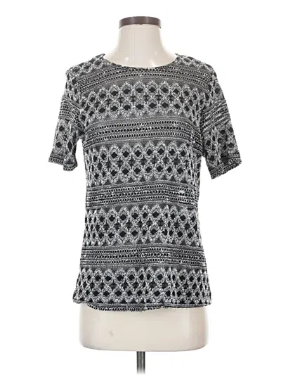 Pre-owned Notations Short Sleeve Top Gray Square Neckline Tops