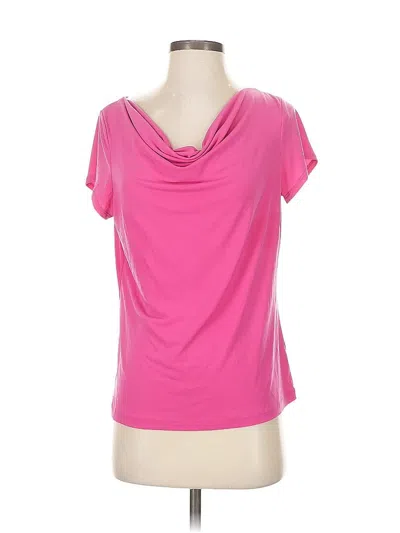 Pre-owned Notations Short Sleeve Top Pink Cowl Neck Tops