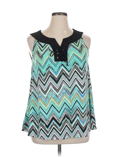 Pre-owned Notations Sleeveless Blouse In Blue