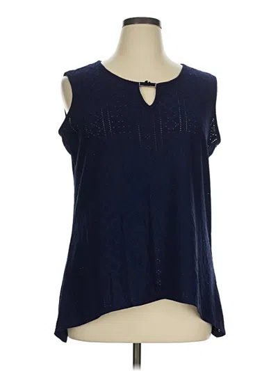 Pre-owned Notations Sleeveless Blouse In Blue