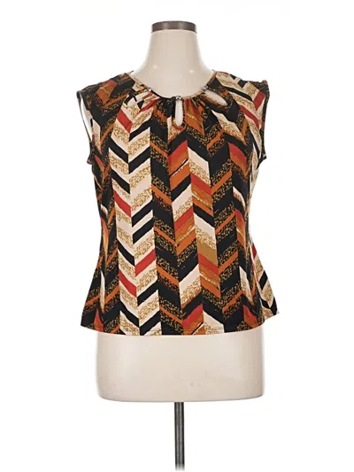 Pre-owned Notations Sleeveless Blouse In Brown