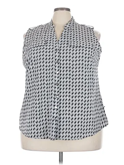 Pre-owned Notations Sleeveless Blouse In Gray