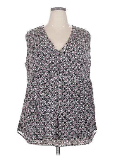 Pre-owned Notations Sleeveless Blouse In Gray