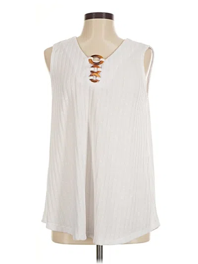 Pre-owned Notations Sleeveless Blouse In Ivory