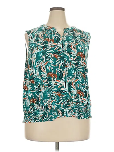 Pre-owned Notations Sleeveless Blouse In Teal