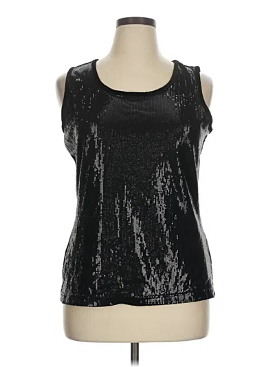 Pre-owned Notations Sleeveless Top Black Scoop Neck Tops