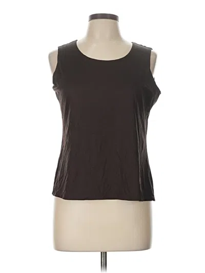Pre-owned Notations Sleeveless Top Brown Scoop Neck Tops