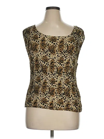 Pre-owned Notations Sleeveless Top Gold Scoop Neck Tops