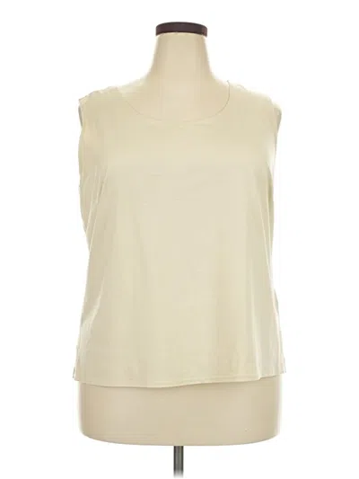Pre-owned Notations Sleeveless Top Ivory Scoop Neck Tops