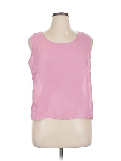 Pre-owned Notations Sleeveless Top Pink Scoop Neck Tops