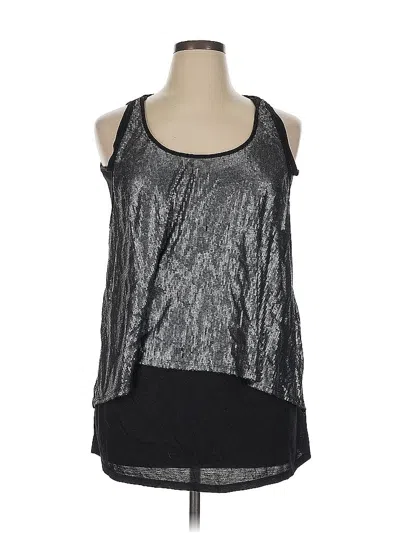 Pre-owned Notations Sleeveless Top Silver Halter Neckline Tops