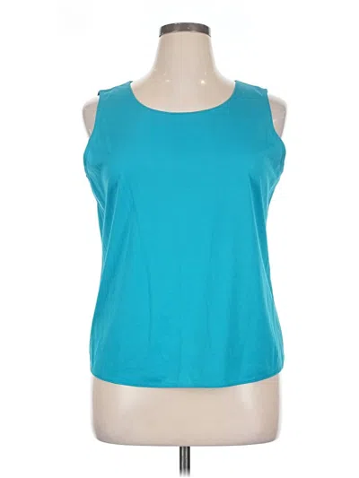 Pre-owned Notations Sleeveless Top Teal Scoop Neck Tops