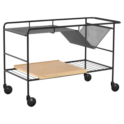 Pre-owned Note Design Studio Alima Nds1 Trolly Black Matte Steel/oak, By  For &tradition
