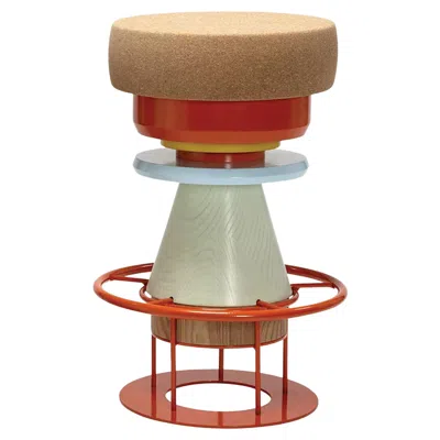 Pre-owned Note Design Studio Medium Colorful Tembo Stool,  In Brown