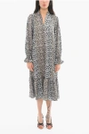 Notes Du Nord Animalier Print Claire Long Sleeved Dress
