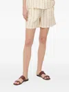 Notes Du Nord Floral-print Ruffled Shorts In Gray