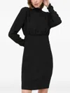 Notes Du Nord High-neck Pleated Mini Dress In Black
