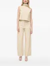 Notes Du Nord Leather High-neck Vest In Neutral