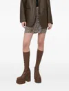 Notes Du Nord Leopard-print Gathered Mini Skirt In Neutral
