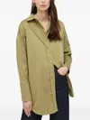 Notes Du Nord Cotton Blend Ovrsized Divina Shirt With Side Slits In Gray